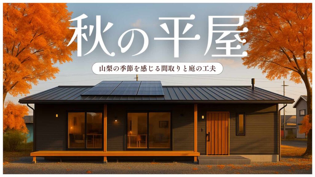 秋の紅葉が映える山梨平屋住宅