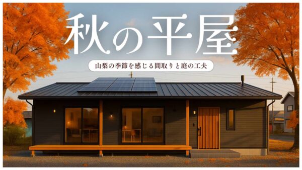 秋の紅葉が映える山梨平屋住宅
